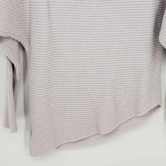 Express Asymmetric Hem Ribbed Knit Pullover Tunic Sweater XS Womens Pale Gray - Picture 9 of 10